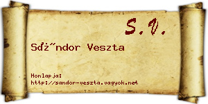 Sándor Veszta névjegykártya