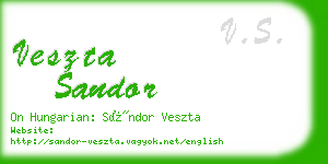 veszta sandor business card